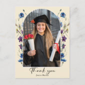 Moderne verticale foto Afstuderen Dank u Briefkaart (Voorkant)