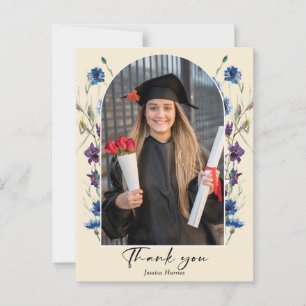Moderne verticale foto Afstuderen Dank u Briefkaart