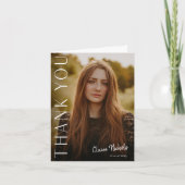 Moderne verticale foto Afstuderen Dank u Notitiekaartje (Voorkant)