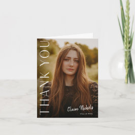 Moderne verticale foto Afstuderen Dank u Notitiekaartje