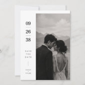 Moderne Verticale Foto Save The Date Kaart (Voorkant)