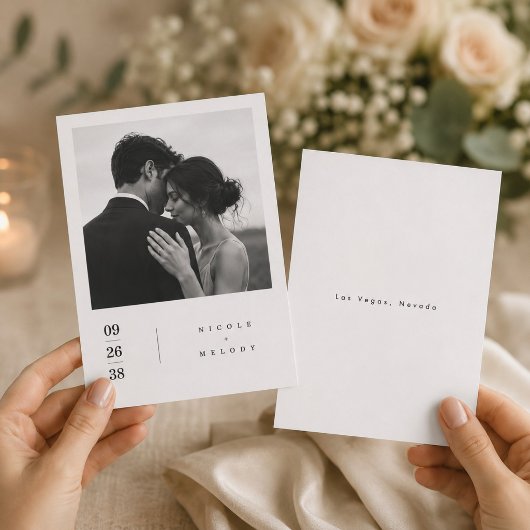 Moderne Verticale Foto Save The Date Kaart