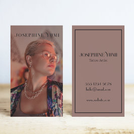 Moderne Verticale Fotografie Foto Tattoo Artiest Visitekaartje