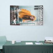 Moderne Verticale Gefeliciteerd Afstudeerder Foto  Spandoek (Beurs)