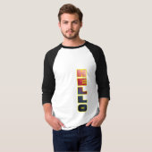 Moderne Verticale Hello Grafische T-Shirt (Voorkant volledig)