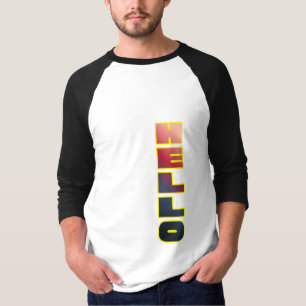 Moderne Verticale Hello Grafische T-Shirt