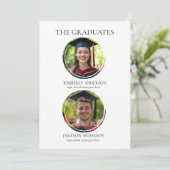 Moderne verticale Joint Graduation Party Uitnodigi Kaart (Staand voorkant)