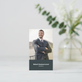 Moderne verticale makelaar Foto QR-code Visitekaartje (Staand voorkant)