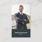 Moderne verticale makelaar Foto QR-code Visitekaartje (Voorkant)