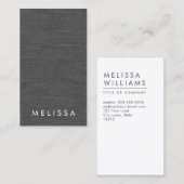 Moderne verticale minimalistisch donkergrijze linn visitekaartje (Voorkant / Achterkant)