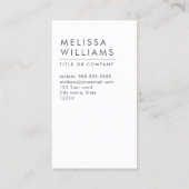 Moderne verticale minimalistisch donkergrijze linn visitekaartje (Achterkant)