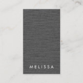 Moderne verticale minimalistisch donkergrijze linn visitekaartje (Voorkant)