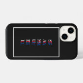 Moderne Verticale Monogram Zwart Wit iPhone Hoesje (Achterkant horizontaal)