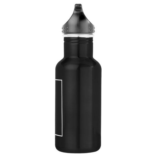 Moderne verticale monogrammen zwart wit waterfles (Rechts)