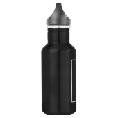 Moderne verticale monogrammen zwart wit waterfles (Links)