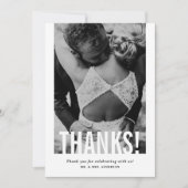 Moderne Verticale Pasfoto-overlay Trouwfoto Bedankkaart (Voorkant)