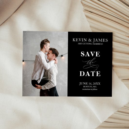 Moderne Verticale Save the Date Foto Kaart