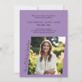 Moderne verticale script foto afstuderen kaart (Achterkant)