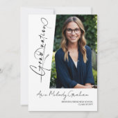 Moderne verticale scriptfoto afstuderen kaart (Voorkant)