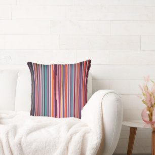 Moderne Verticale Streep Abstract in Plum & Teal Kussen