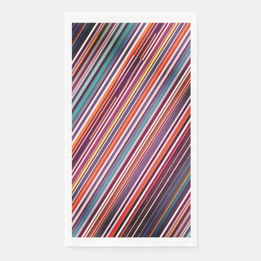 Moderne Verticale Streep Abstract in Plum & Teal Servet (Voorkant)