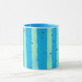 Moderne verticale streep in Sky Blue Mok (Midden)