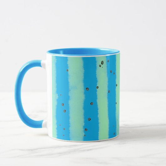 Moderne verticale streep in Sky Blue Mok (Links)