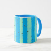 Moderne verticale streep in Sky Blue Mok (Voorkant rechts)