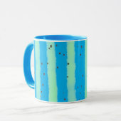 Moderne verticale streep in Sky Blue Mok (Voorkant links)