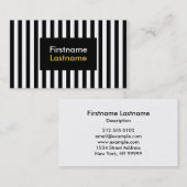 Moderne verticale strepen in zwart-wit visitekaartje (Voorkant / Achterkant)