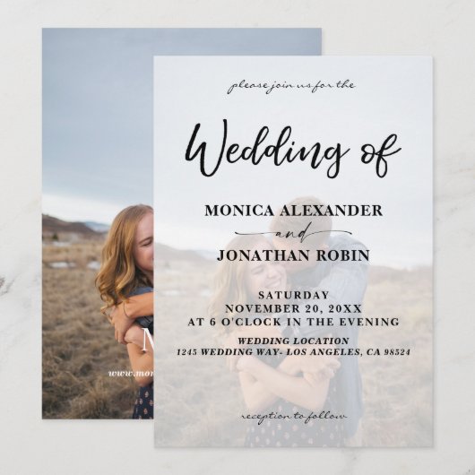 Moderne Verticale Trouw Uitnodiging 2 (Voorkant / Achterkant)