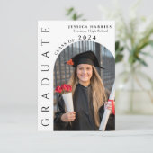 Moderne Verticale Twee Foto Afstudeerfeest Kaart (Staand voorkant)