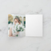 Moderne verticale twee foto bruiloft blanco bedankkaart (Binnen)