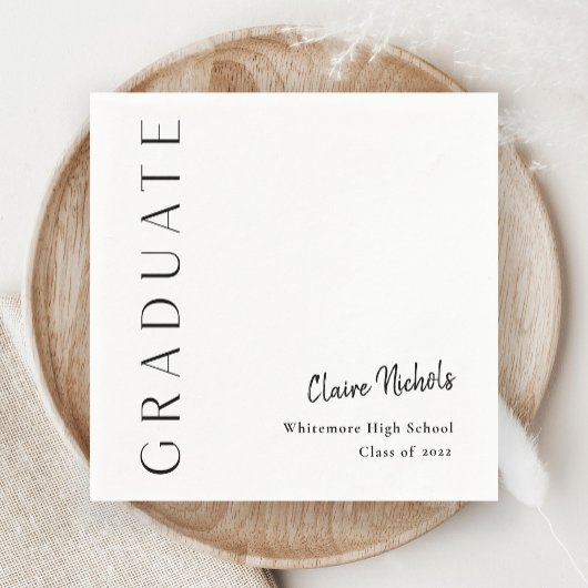 Moderne Verticale Typografie Afstudeerfeest Servet