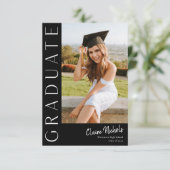 Moderne Verticale Typografie Foto Afstuderen Kaart (Staand voorkant)