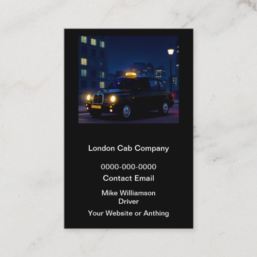 Moderne verticale visitekaartjes voor UK Taxi Serv (Voorkant)
