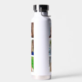 Moderne verticale zes-foto-collage-raster waterfles (Links)