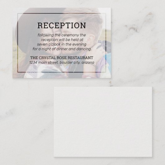 Moderne vervaagde foto minimalistische typografie  informatiekaartje (Voorkant / Achterkant)