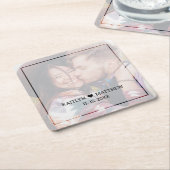 Moderne vervaagde foto minimalistische typografie  kartonnen onderzetters (Schuin)