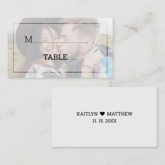 Moderne vervaagde foto minimalistische typografie plaatskaartje (Voorkant / Achterkant)