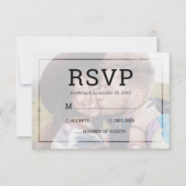 Moderne vervaagde foto minimalistische typografie  RSVP kaartje