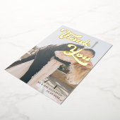 Moderne vervaagde foto overlay retro dank u bruilo folie uitnodiging (Gedraaid)