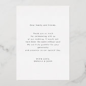 Moderne vervaagde foto overlay retro dank u bruilo folie uitnodiging (Achterkant)