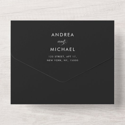 Moderne Vervaagde Foto & Script Fotobruiloft All In One Uitnodiging (Achterkant)