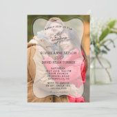 Moderne Vervaagde Fotokalligrafie Huwelijk Kaart (Staand voorkant)