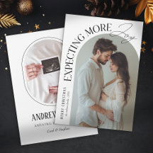 Moderne Verwachting Meer Vreugde Baby Foto Kerstmi