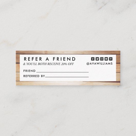 Moderne verwijzing naar Luxe houtreinigingssoftwar Mini Visitekaartje (Voorkant)