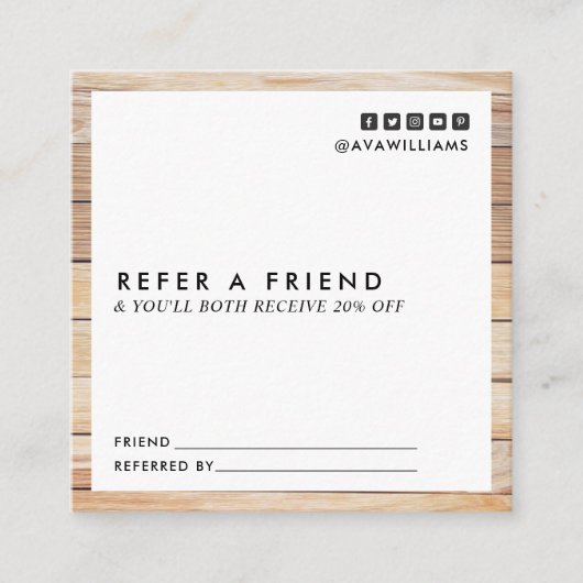 Moderne verwijzing naar Luxe houtreinigingssoftwar Vierkante Visitekaartje (Voorkant)