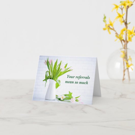 Moderne Verwijzings Dank Je Wel Bloemen Zakelijk Kaart (Gele Bloem)