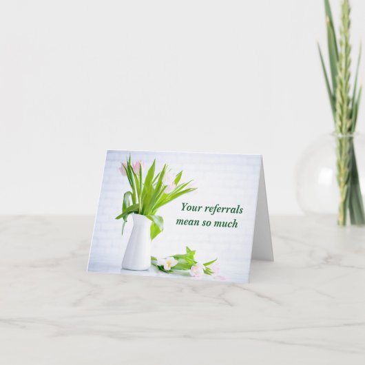 Moderne Verwijzings Dank Je Wel Bloemen Zakelijk Kaart (Voorkant)